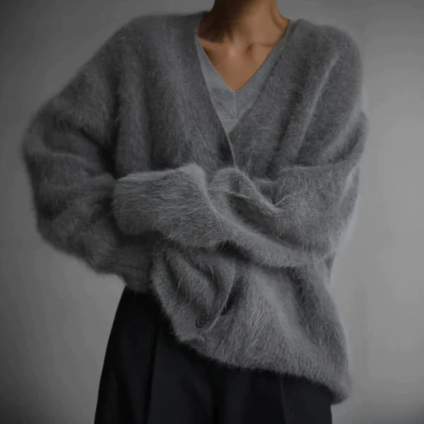 Women’s Cardigan Sweater | Fluffy Oversized Knit | Finest Cashmere | Cozy Comfort