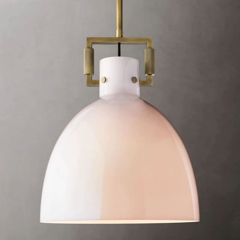 Sora Cloche Pendant — Glass and Copper Kitchen Island Light Fixture