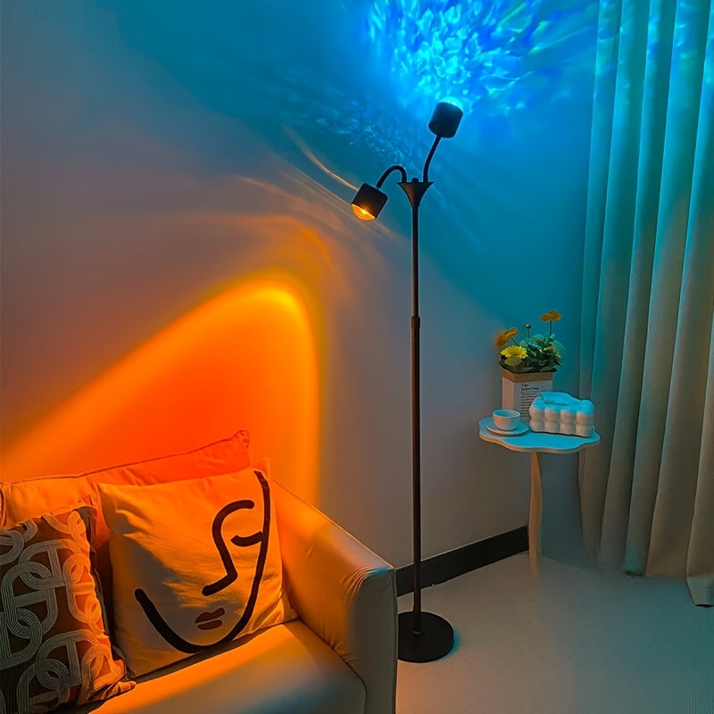 Serene Horizon Light Projector – Dual RGB Mood Lamp with 360° Rotation
