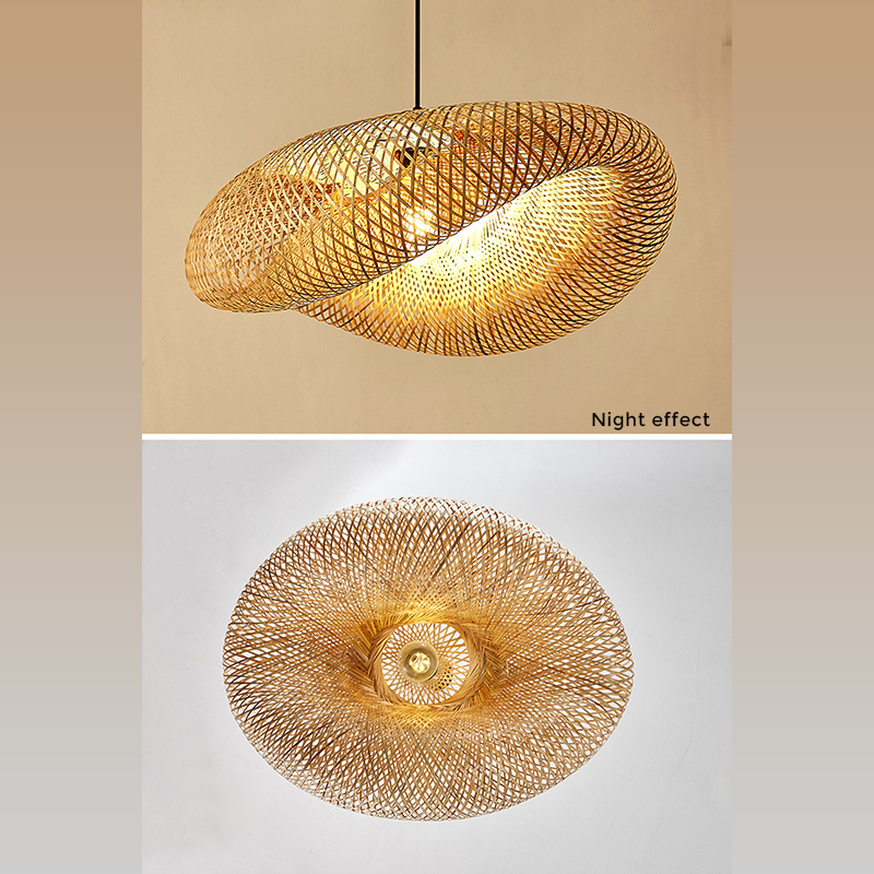 Serinara — Handwoven Bamboo Pendant Light with Warm Glow
