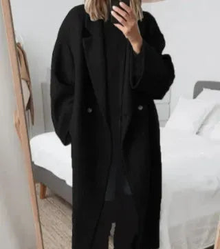 Women's Oversized Coat | Notched Lapel & Double-Breasted | Wool Blend | Warm & Comfortable Fit