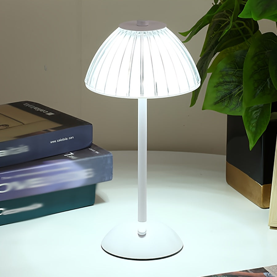 IlluminEase USB Rechargeable LED Table Lamp with Crystal Shade