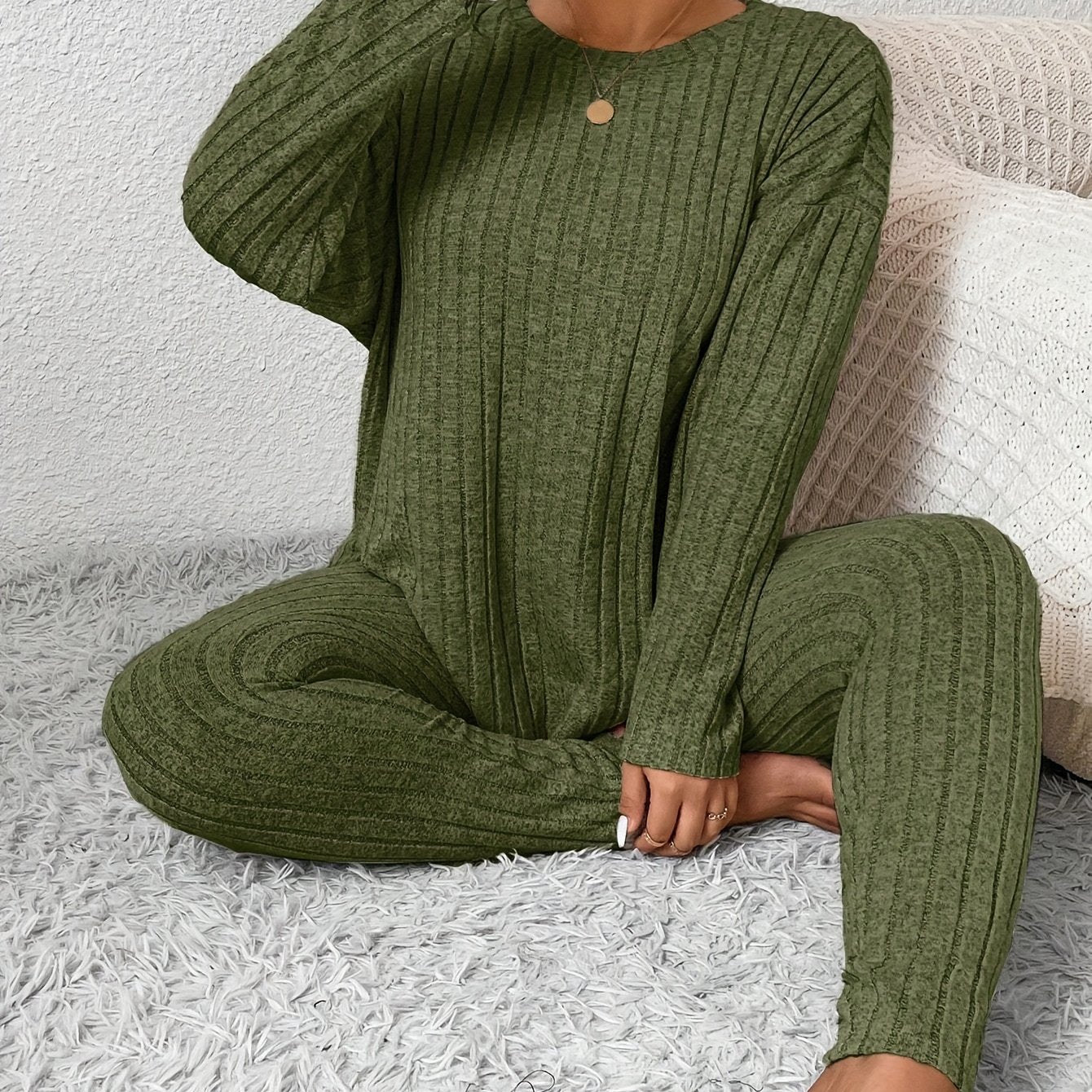 Plus Size Pajama Set | Long Sleeve | Lightweight Comfort | Polyester