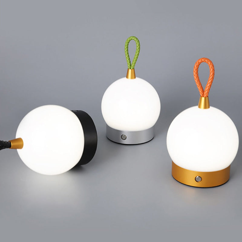 Timmy Orb Waterproof Cordless LED Lamp | Rechargeable Battery 7-9h | Touch Dimmable | IP65 Outdoor Indoor | Aluminum PU Leather | Black Silver Gold