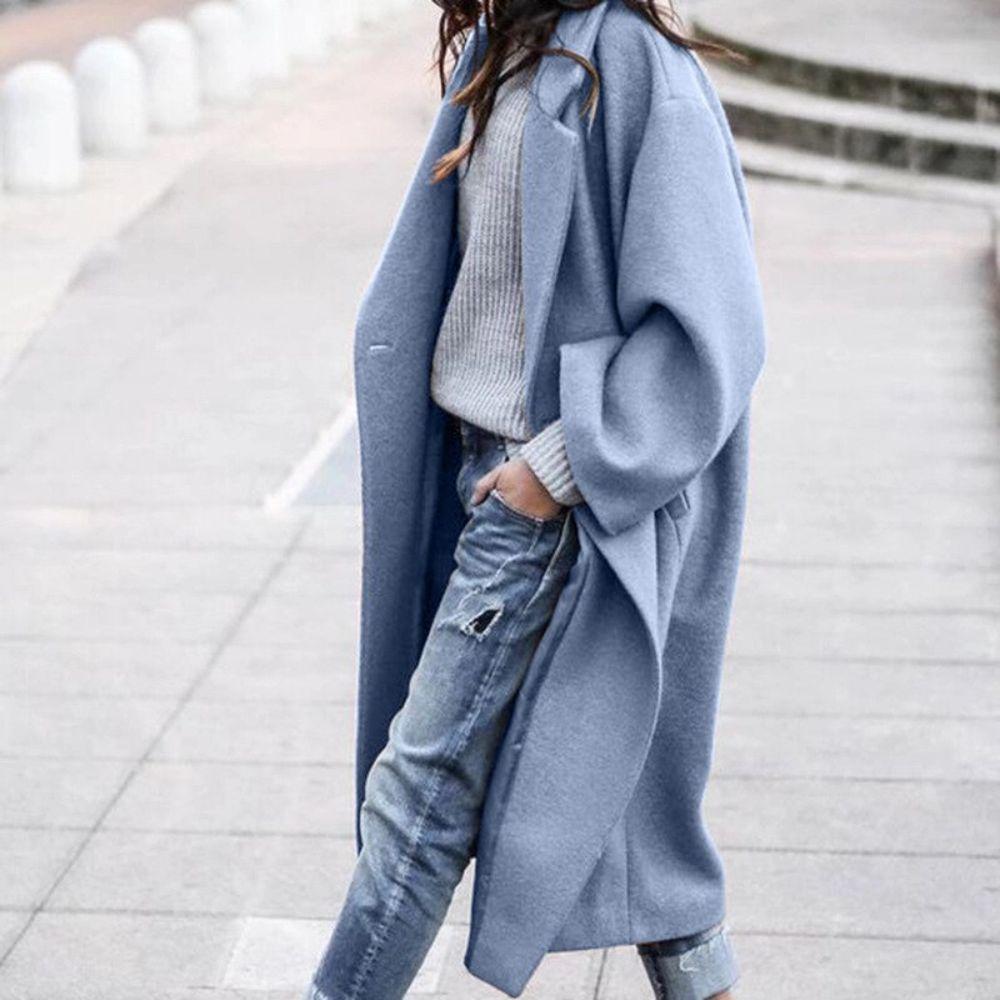 Women's Oversized Winter Coat | Calf-Length with Generous Collar | Wool Blend | Stylish Warmth