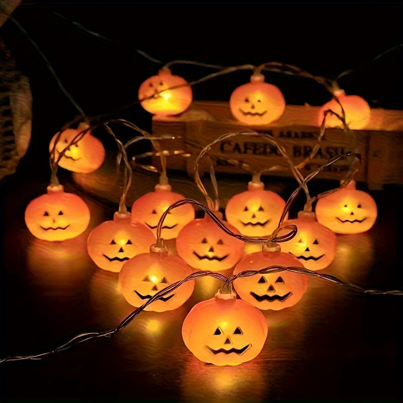 Battery Operated LED Pumpkin String Lights for Halloween Decor