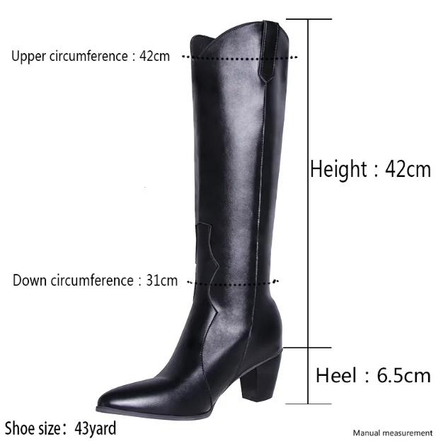 Women’s Pointed-Toe Knee-High Boots | Durable Materials & Stacked Heel | Padded Insole | Comfortable Fit