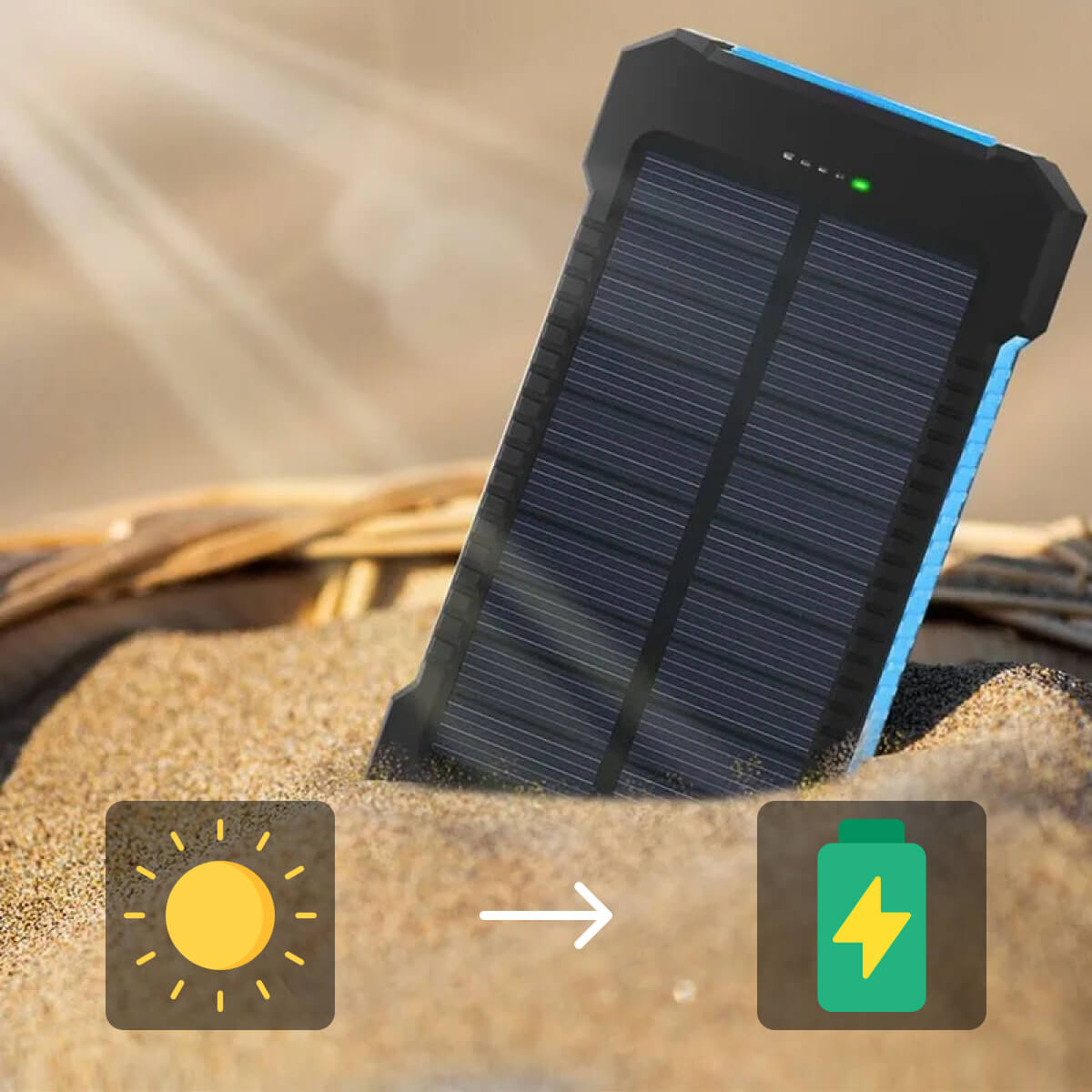 Solar Power Bank with 500,000 mAh Capacity - Portable External Charger