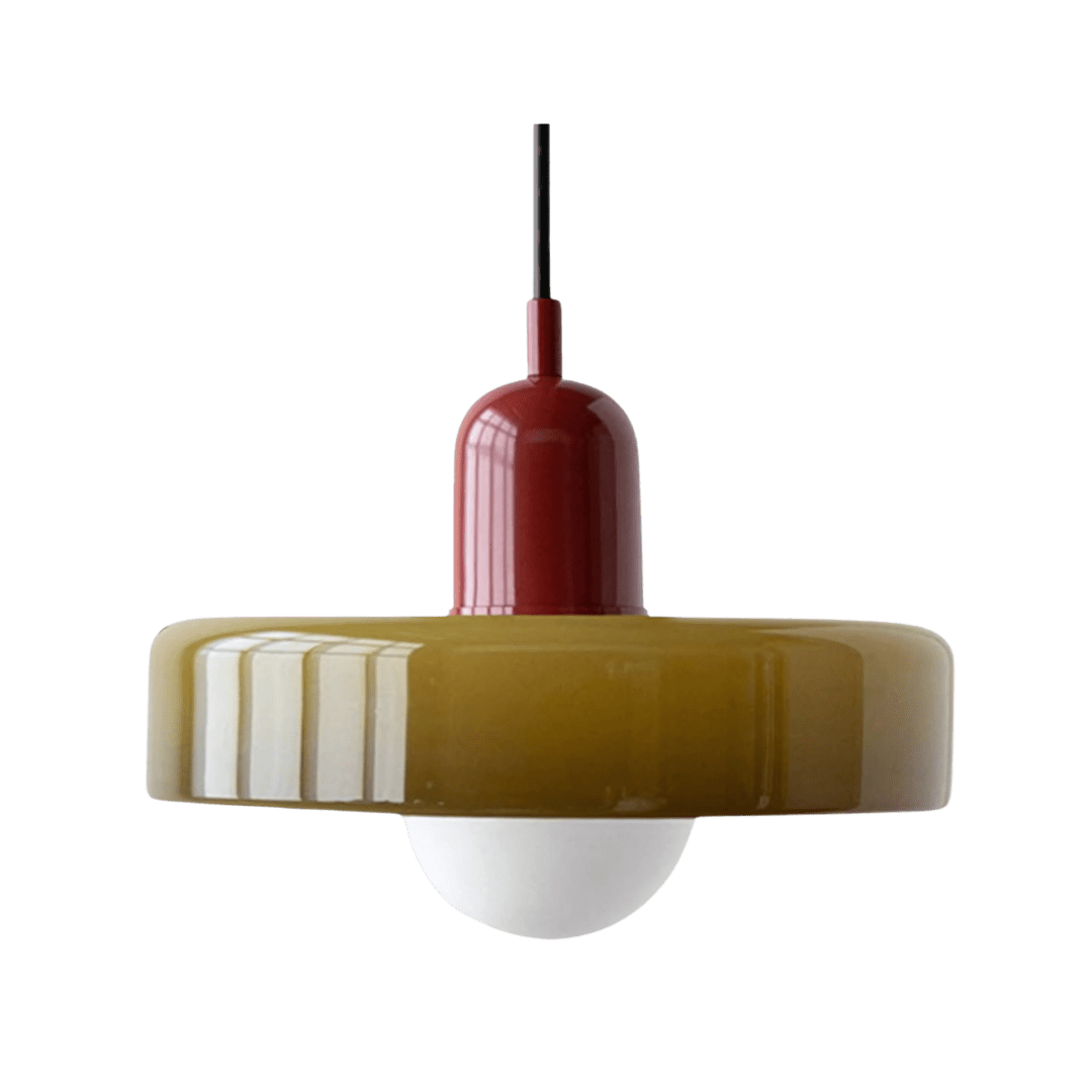 Artisan Glow – Modern Pendant Light with Colorful Glass Shade