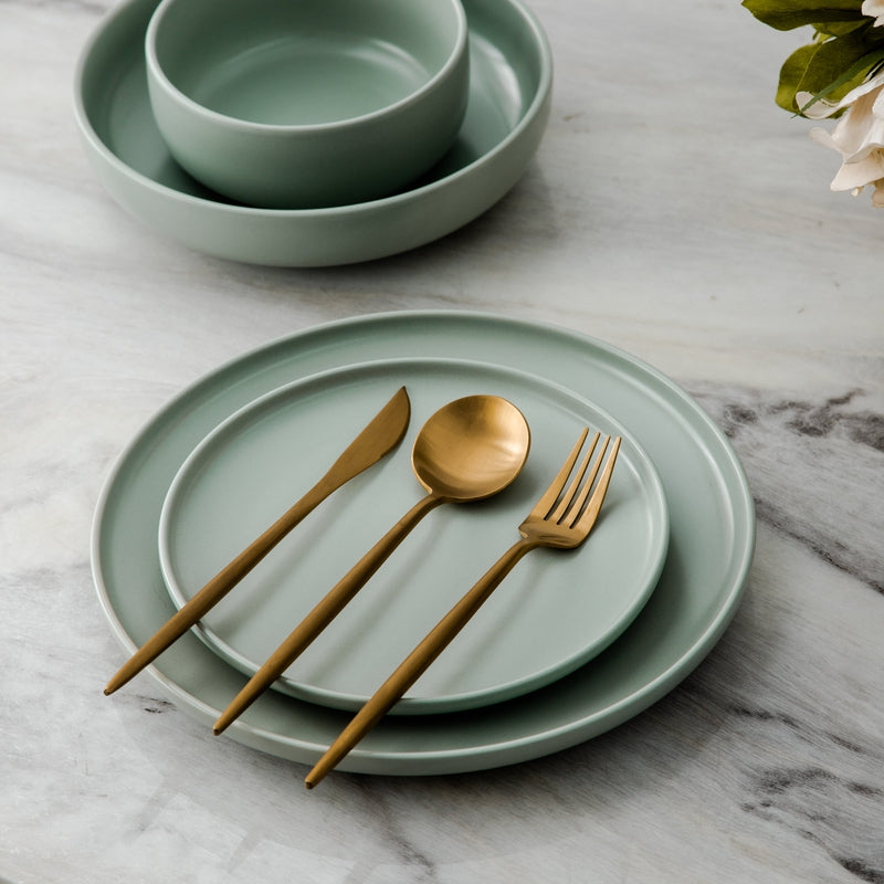 OrléneSet — Matte Titanium Flatware Set with Minimalist Design
