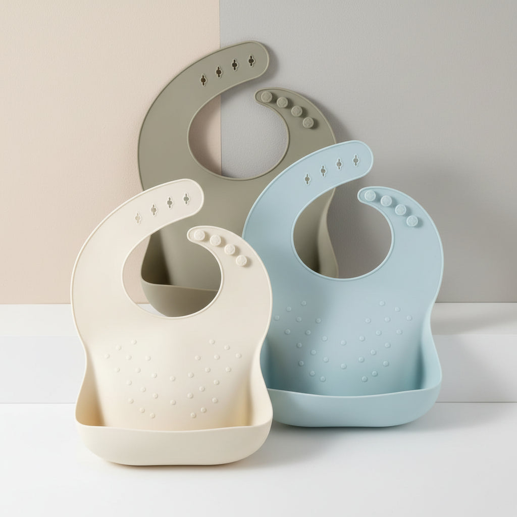 Adjustable Silicone Feeding Bib with Waterproof Design