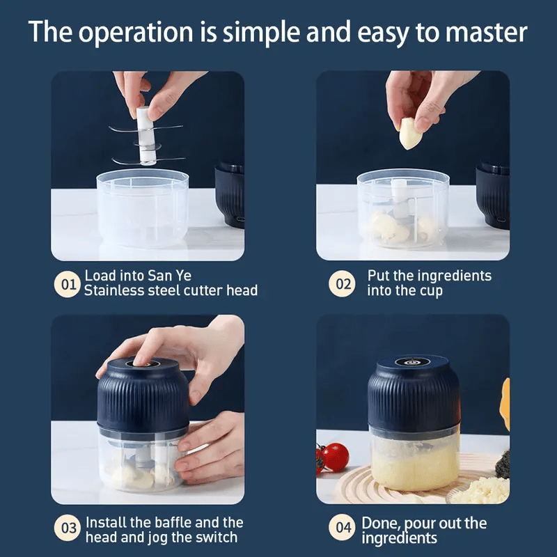 Compact Electric Food Processor – Effortless Meal Prep