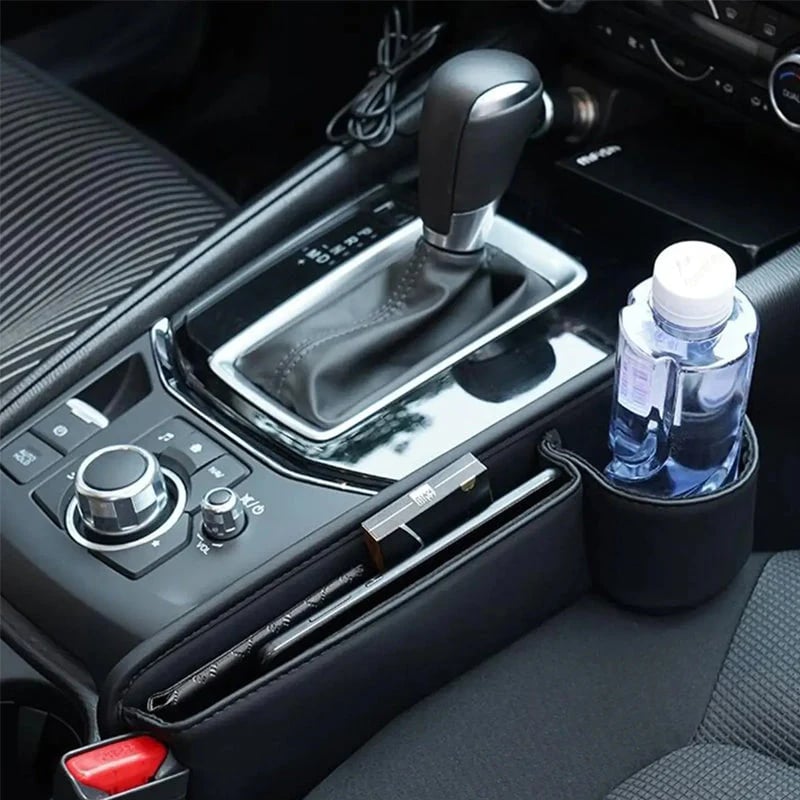 Seat Gap Organizer for Cars with Integrated Cup Holder