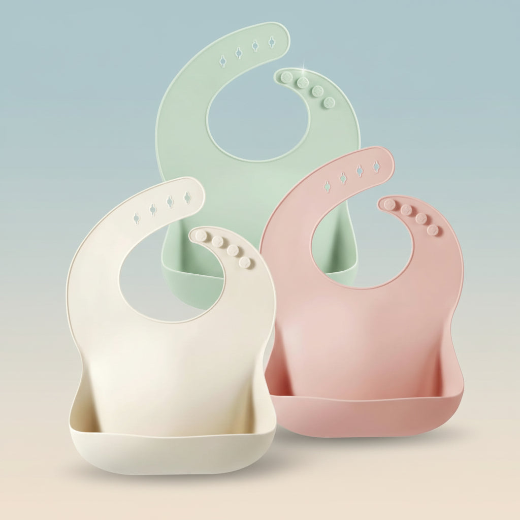 Adjustable Silicone Feeding Bib with Waterproof Design