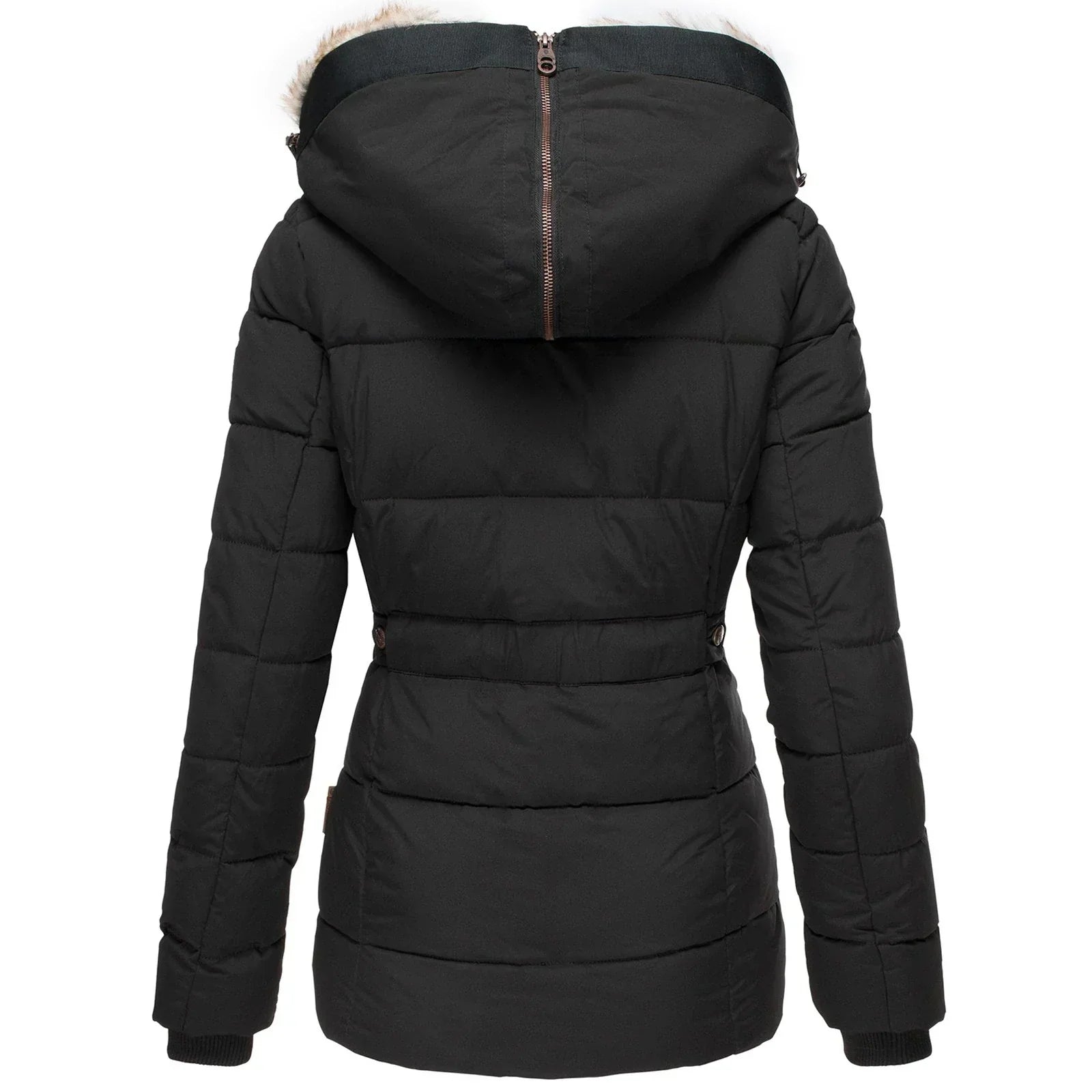 Women’s Winter Coat | Water-Repellent Cotton & Fleece Lining | High Collar & Hood | Comfortable Warmth