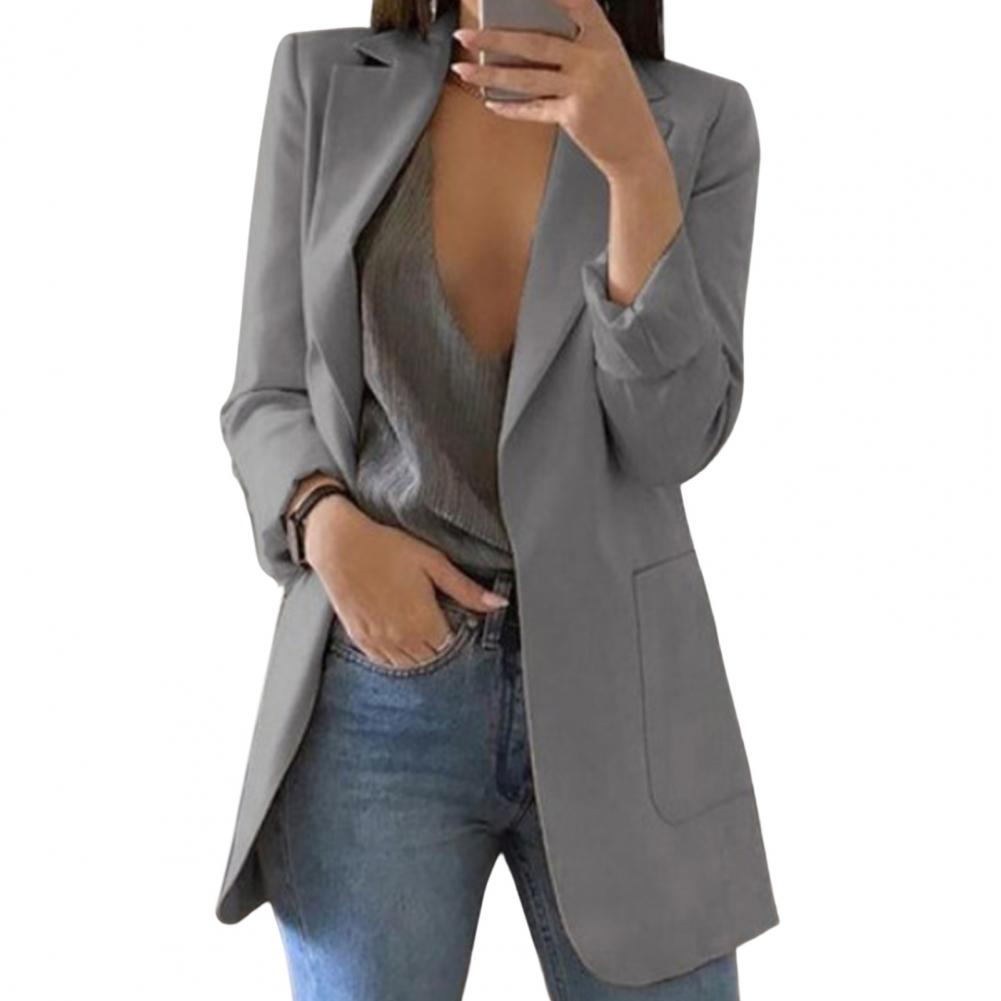 Women’s Blazer Jacket | Longline Design with Large Front Pockets | Polyester | Comfortable Fit