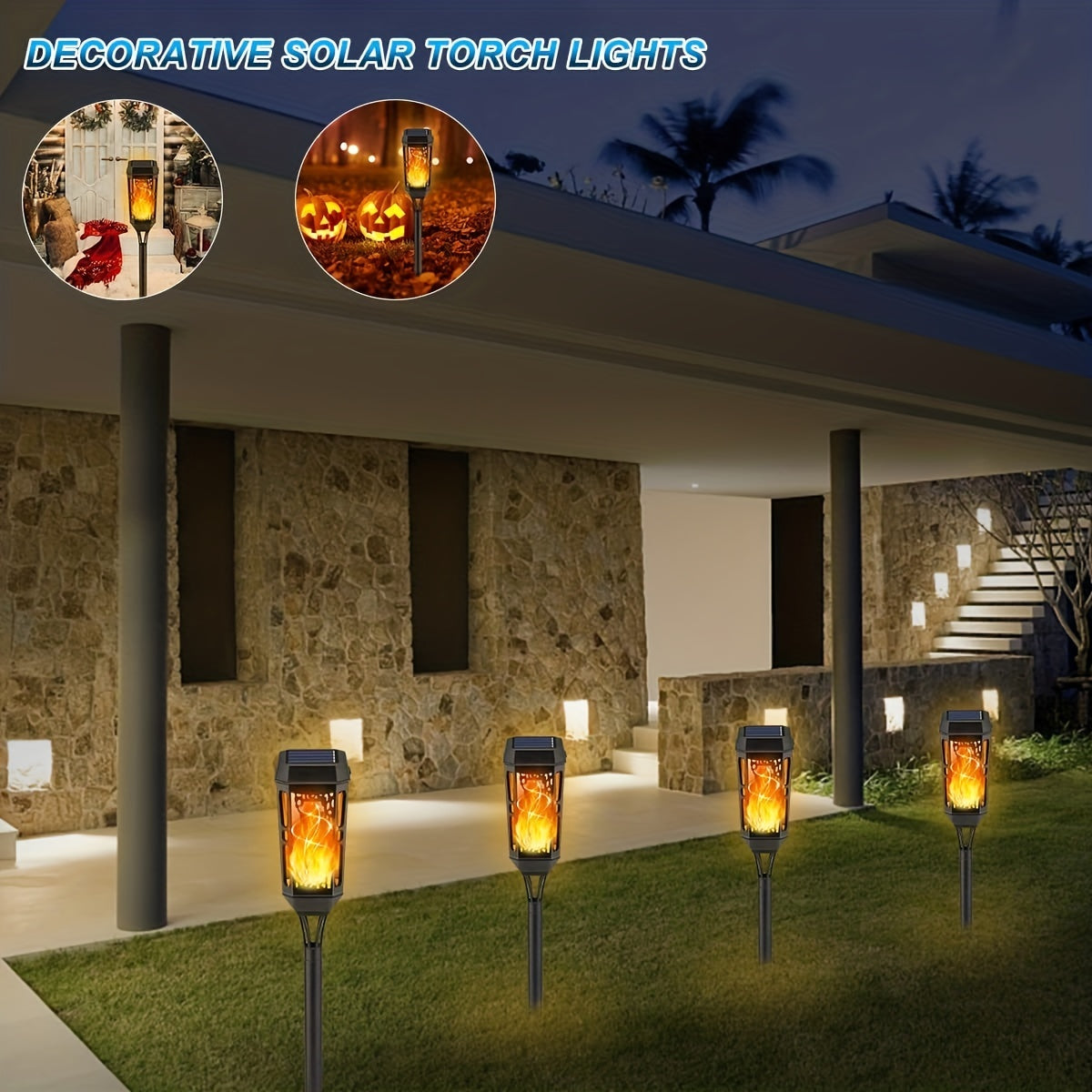 Solar-Powered Outdoor LED Garden Lights for Halloween Decor