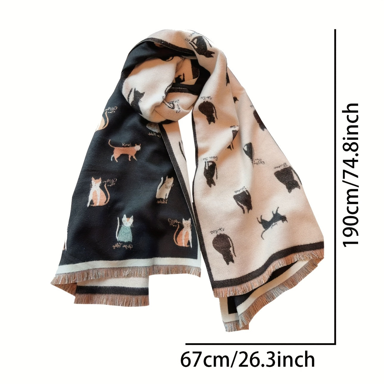 Animal Print Scarf | Double-Sided | Soft and Warm Comfort | Polyester