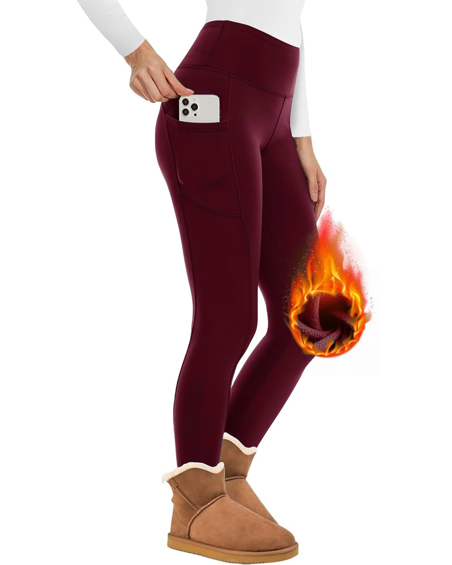 Fleece-Lined Leggings | High-Waisted | Superior Warmth & Support | Polyester