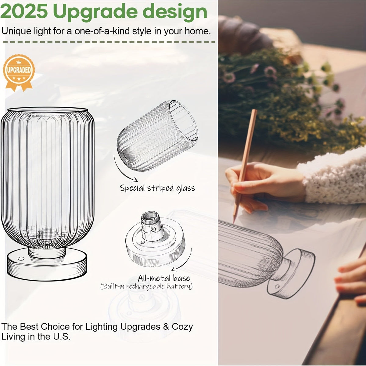 Portable Touch-Control LED Lamp with Rechargeable Battery