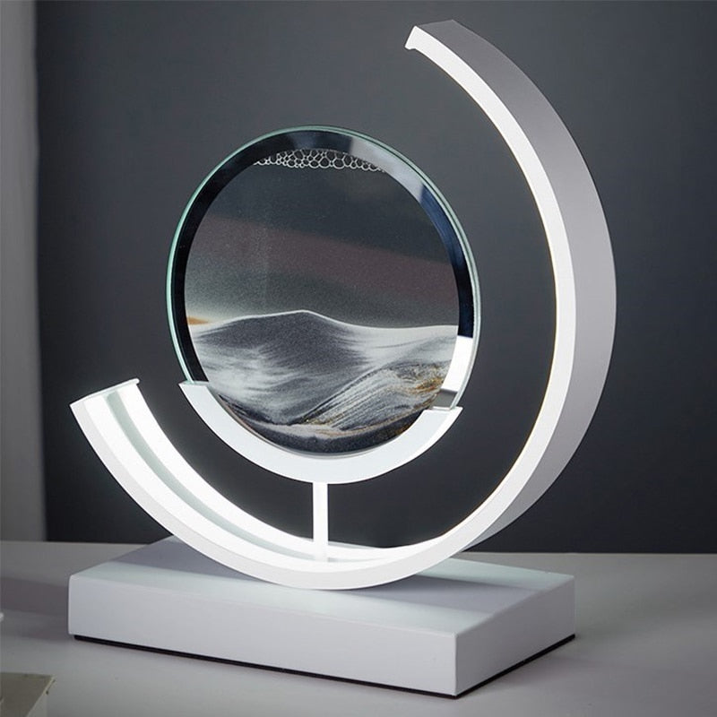 Drift Sand Art Table Lamp | 3D Rotating Sand Painting | Acrylic & LED Light | Stress Relief