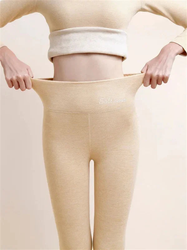 Women’s Leggings | Fleece-Lined Slimming Fit | Polyester, Cotton & Cashmere Blend | Comfortable Warmth