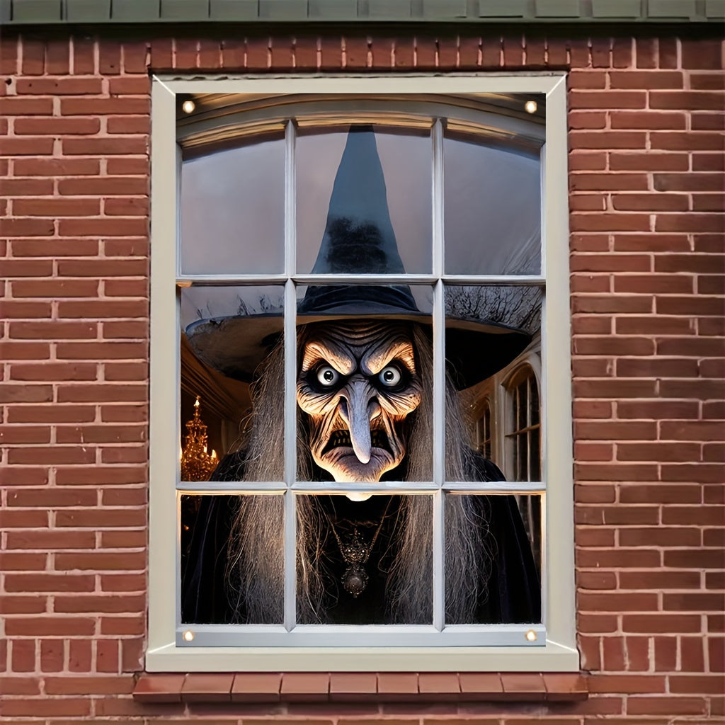 Halloween Witch Door Banner Durable Polyester Spooky Door Decor