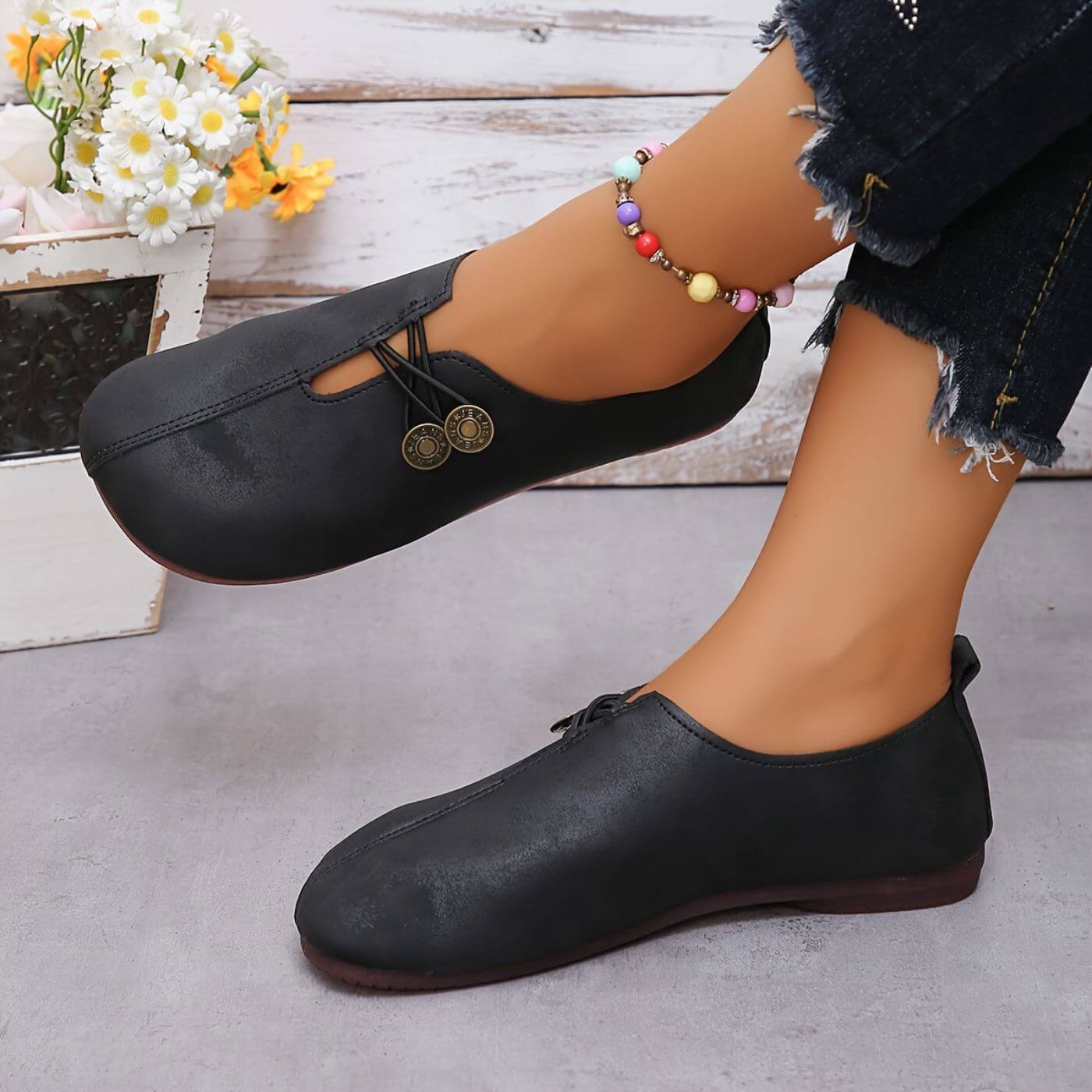 Women's Orthopedic Slip-On Loafers | Toggle Closure & Cut-Out Vamp | Lightweight Design | Comfortable Fit