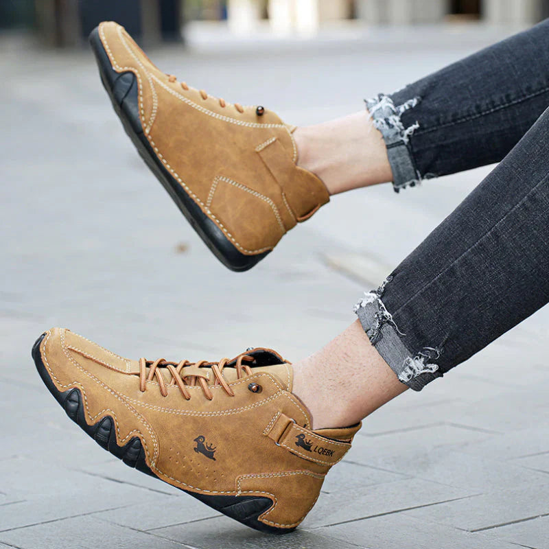 Men's Barefoot Shoes | Leather Upper & Flexible Rubber Sole | Natural Walking Experience | Comfortable Fit