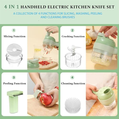 Electric Food Slicer – 4-in-1 Multi-Function Cutter