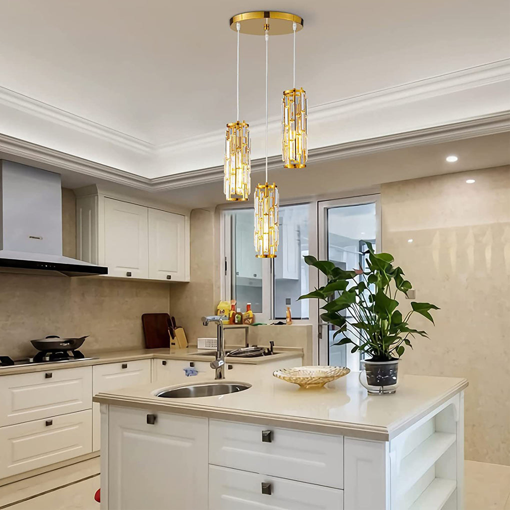 1 Pc Industrial Style Creative Iron Crystal Glass Chandelier Pendant Light