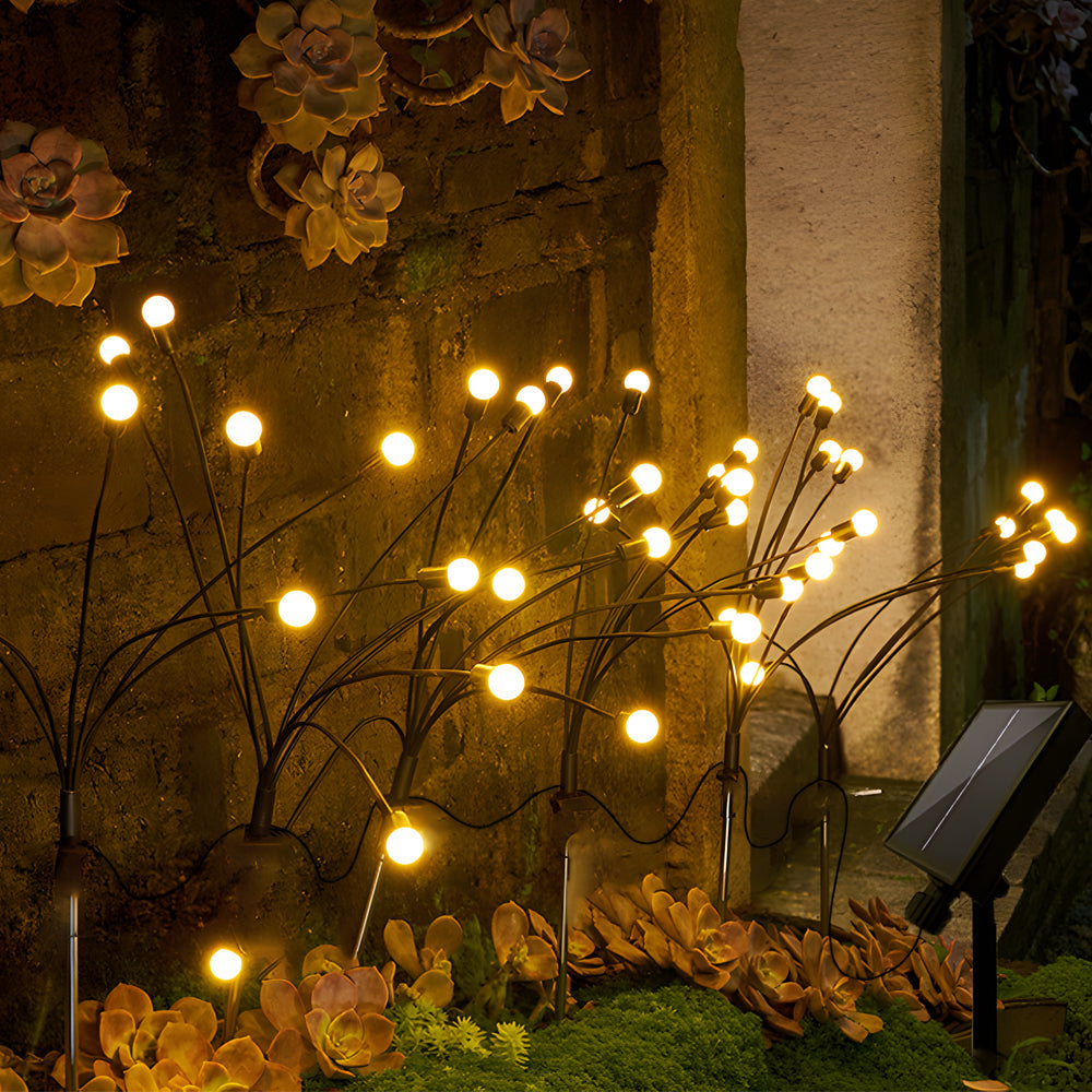 2 Pack Taavita Powered Firefly Lights 8LED Starburst Swaying Waterproof Outdoor Garden Landscape Lighting