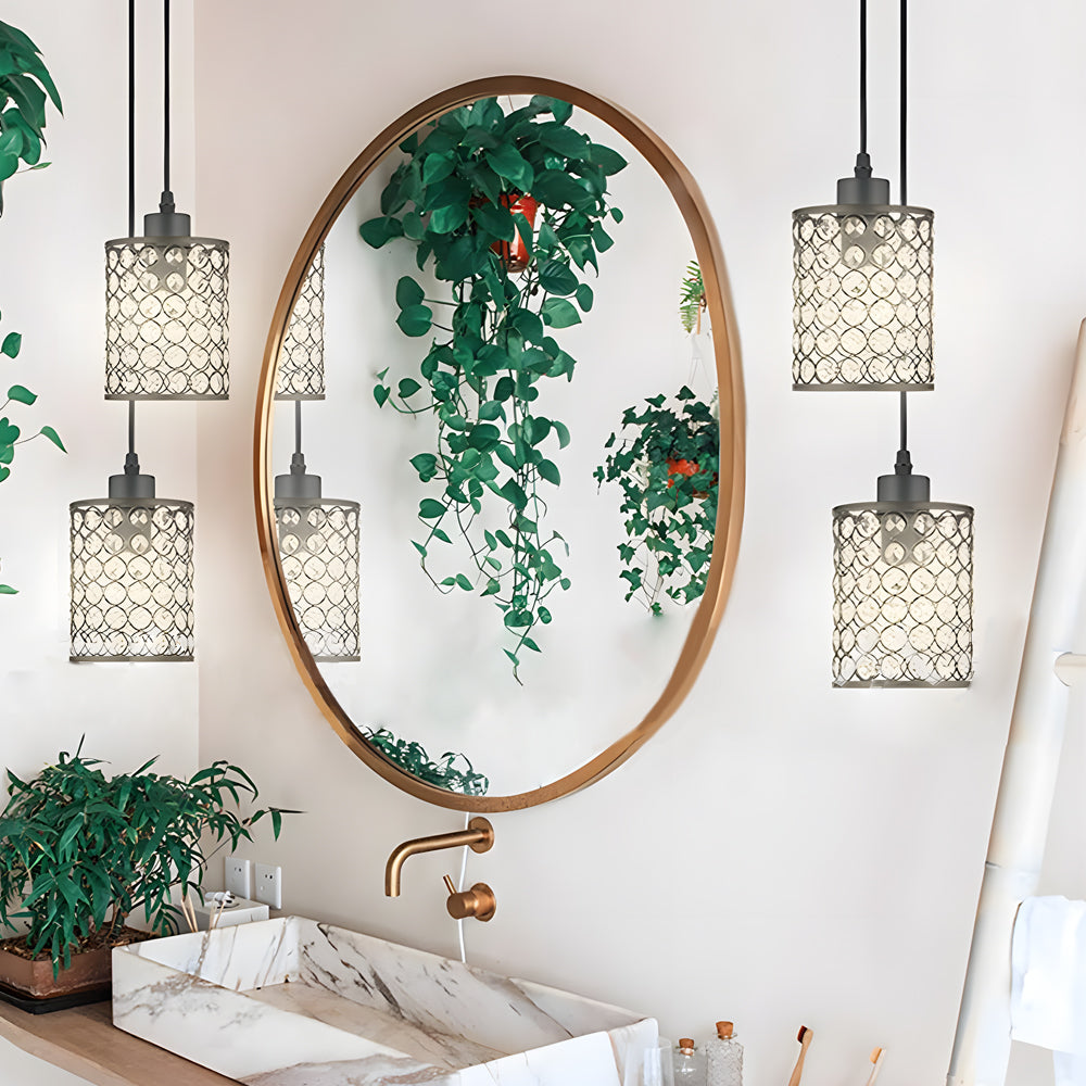 2 Pcs Minimalist Nordic Chandelier Cylinder Crystal Decorative Shade