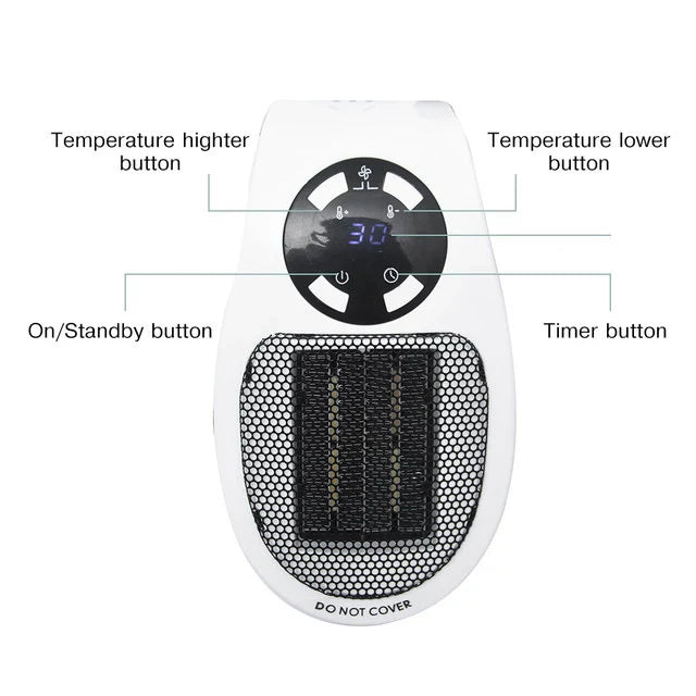 Compact 500W Electric Heater for Portable Use