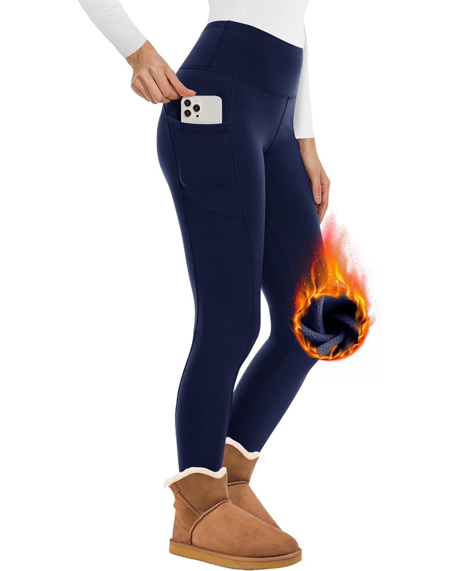 Fleece-Lined Leggings | High-Waisted | Superior Warmth & Support | Polyester