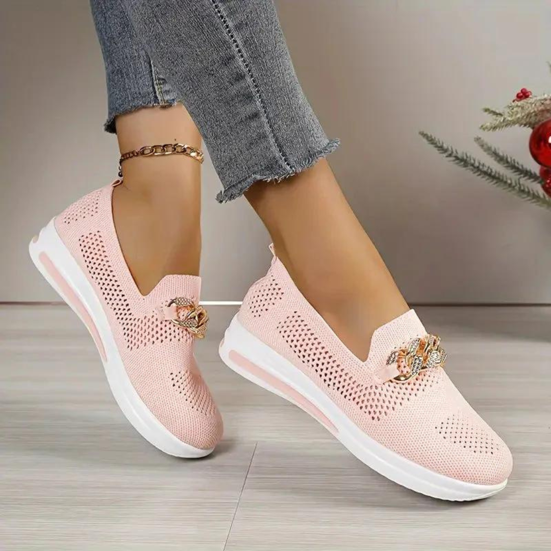 Women's Slip-On Sneakers | Breathable Knit Mesh Upper | Lightweight Comfort | Casual Summer Wear