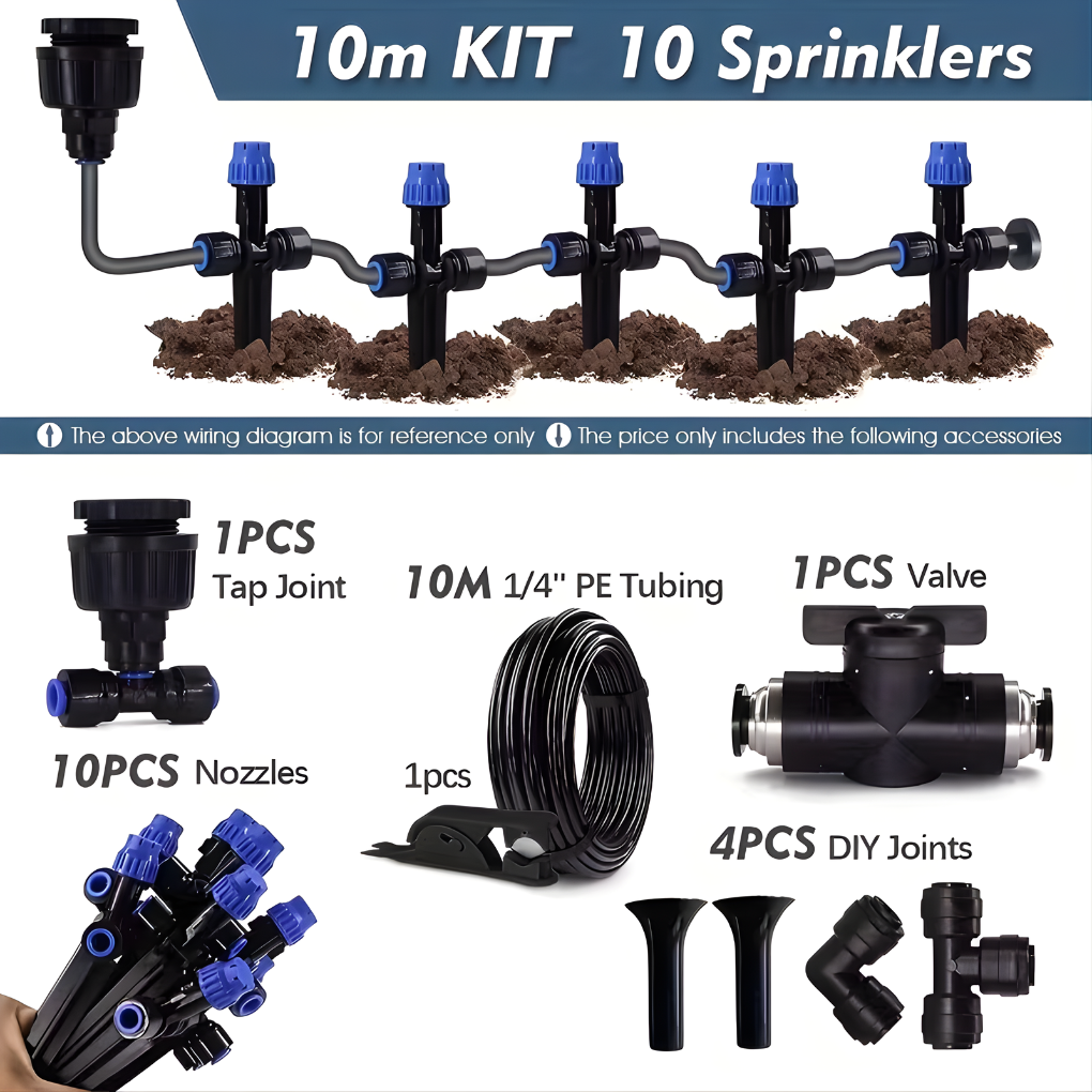 Customizable Garden Watering System with Adjustable Sprinklers
