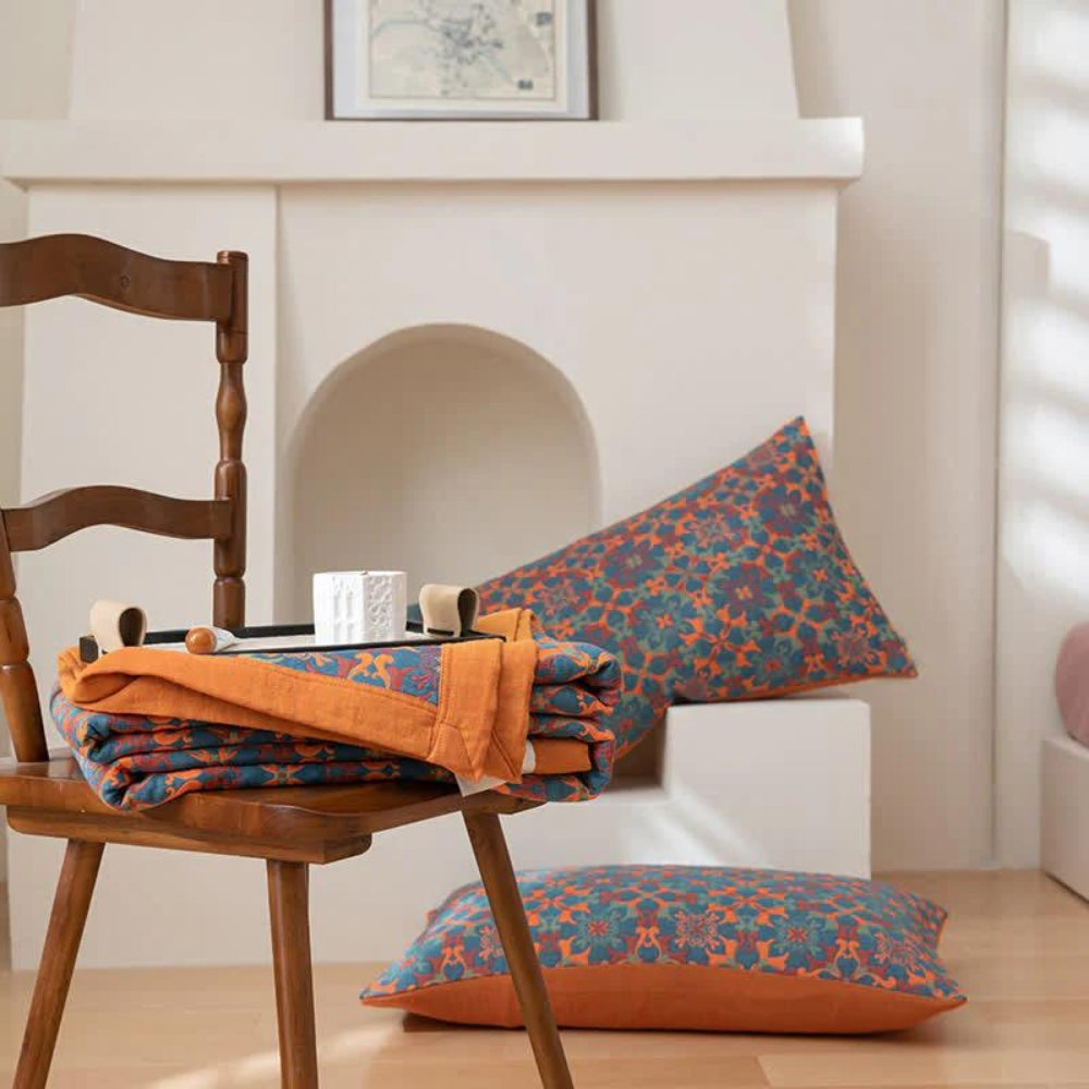 Taavita Citrus Sunrise Six Layers Organic Cotton Blanket