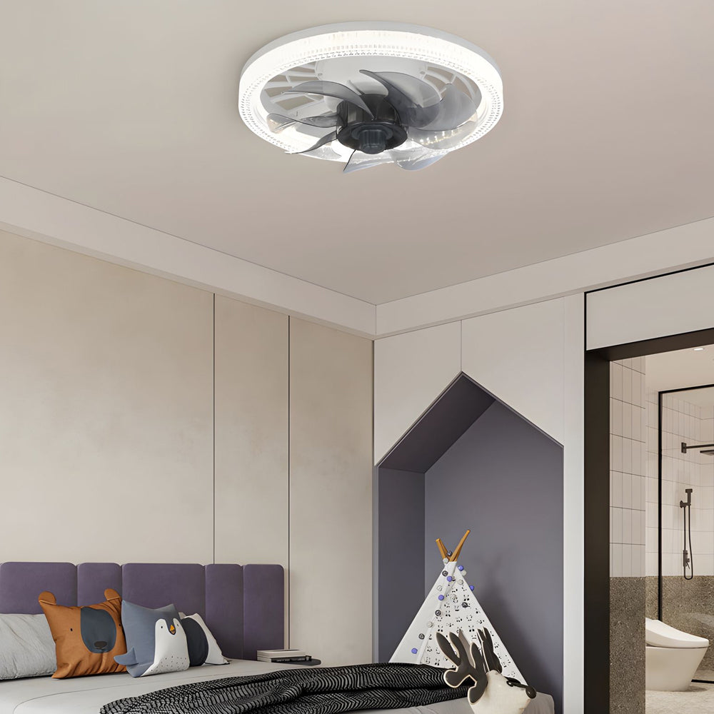 12.2 in. Low Profile 7 Blades LED Flush Mount Ceiling Fan by Taavita
