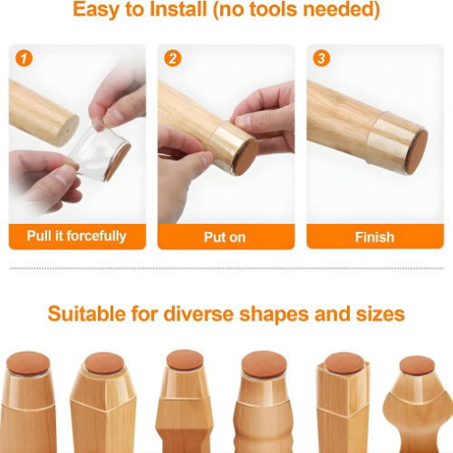 Invisible Floor Protectors for Furniture Legs – 16 Pack
