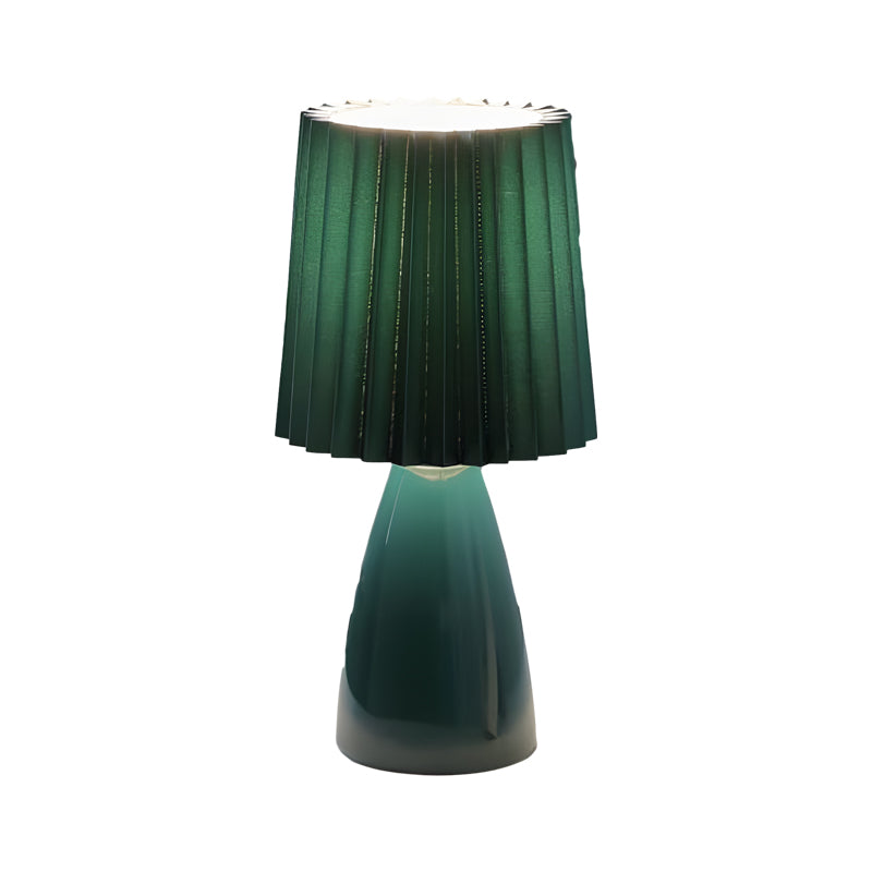 12 inch Dimmable Pleated-Shade Glass Table Lamp