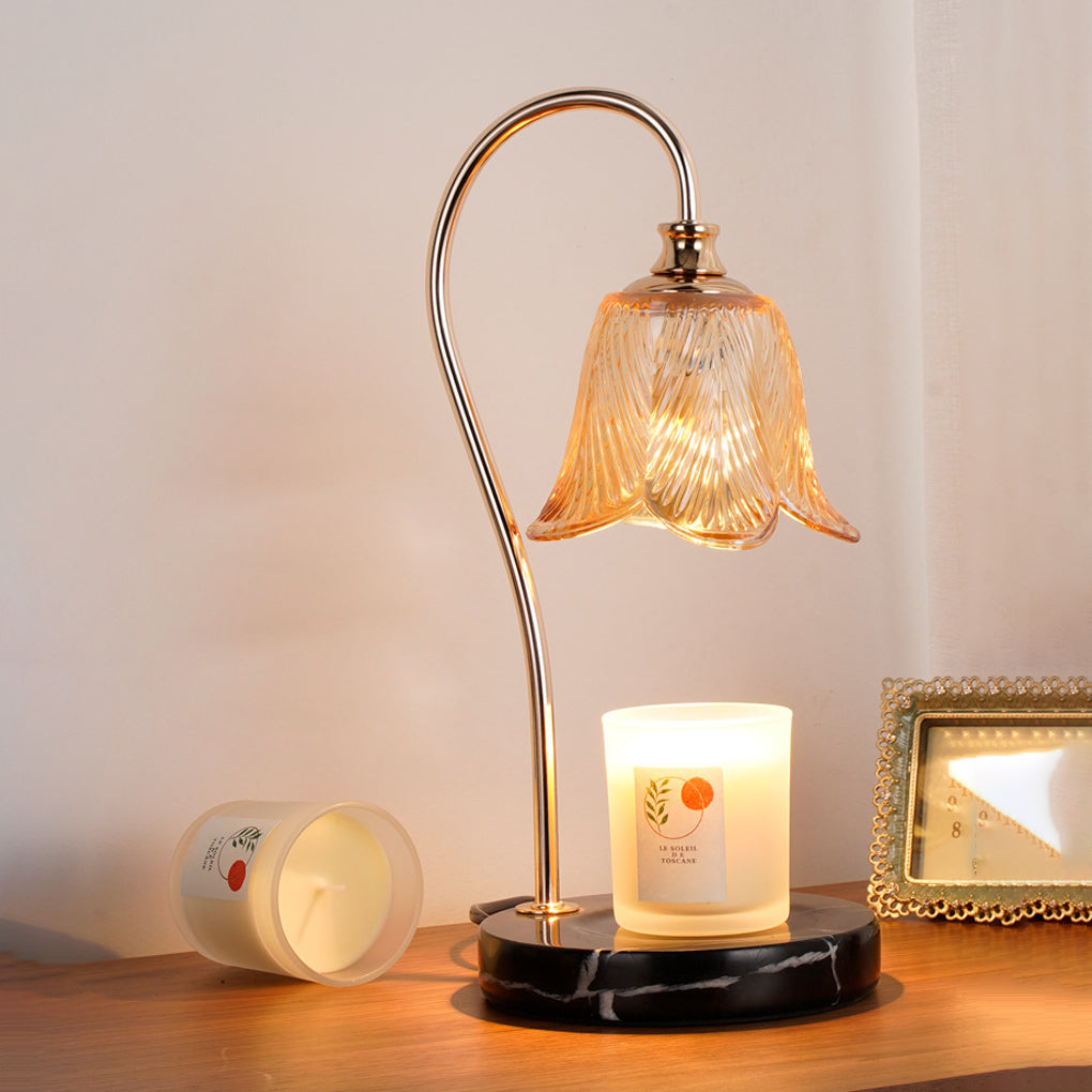 Romantic Flower Glass Ins Scented Candles Dimmable Nordic Bedside Lamp - Dazuma