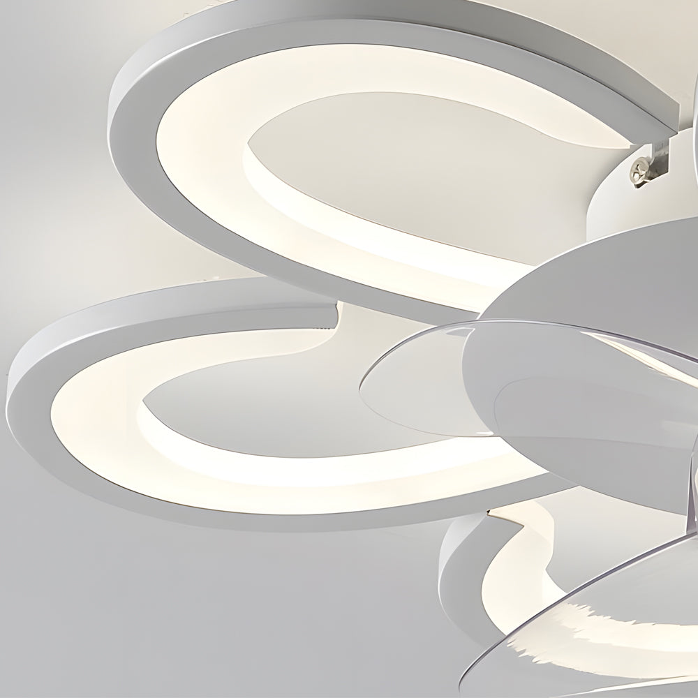 19.7 in. White Flush Mount Flower Ceiling Fan Light with 6-Speed Control