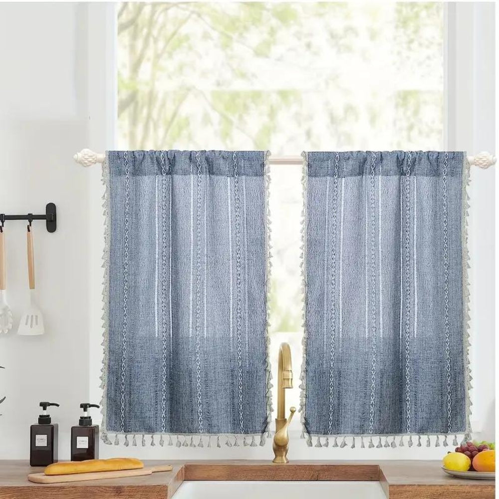 Taavita Cotton Linen Kitchen Curtains
