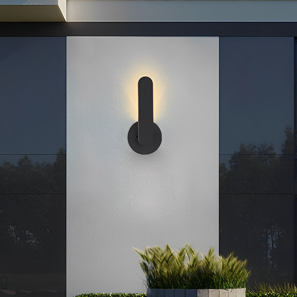 12 in. High Matte Black Aluminum Armed LED Outdoor Wall Light by Taavita