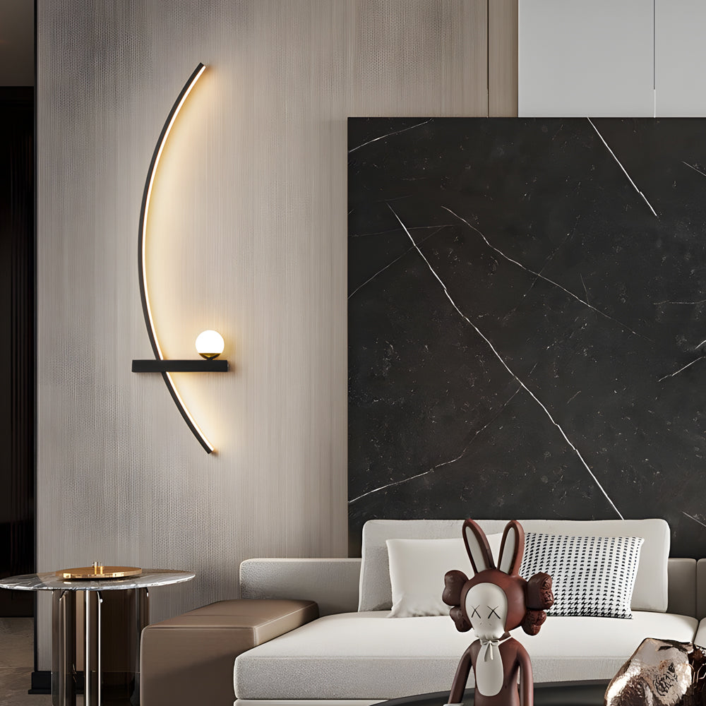 21'' Curved LED Wall Sconce Lighting Lamp with 3 Step Dimming and Warm White Light