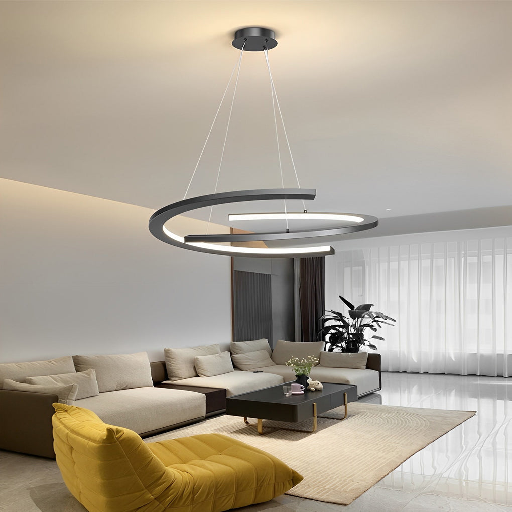 2 Semi-circular Modern Taavita LED Chandelier with 3 Step Dimming - Creative Design