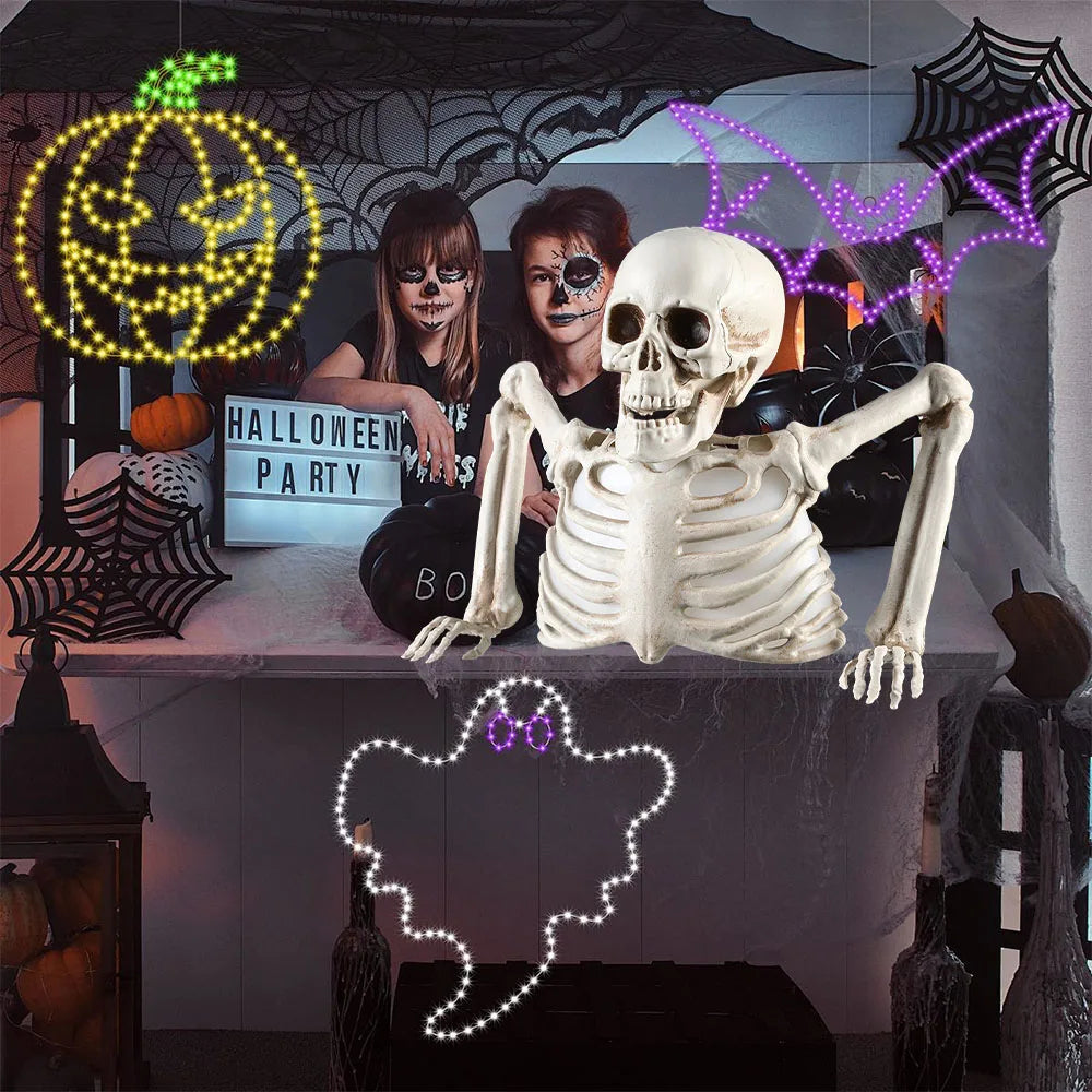 Illuminated Skull Decoration for Halloween Festivities