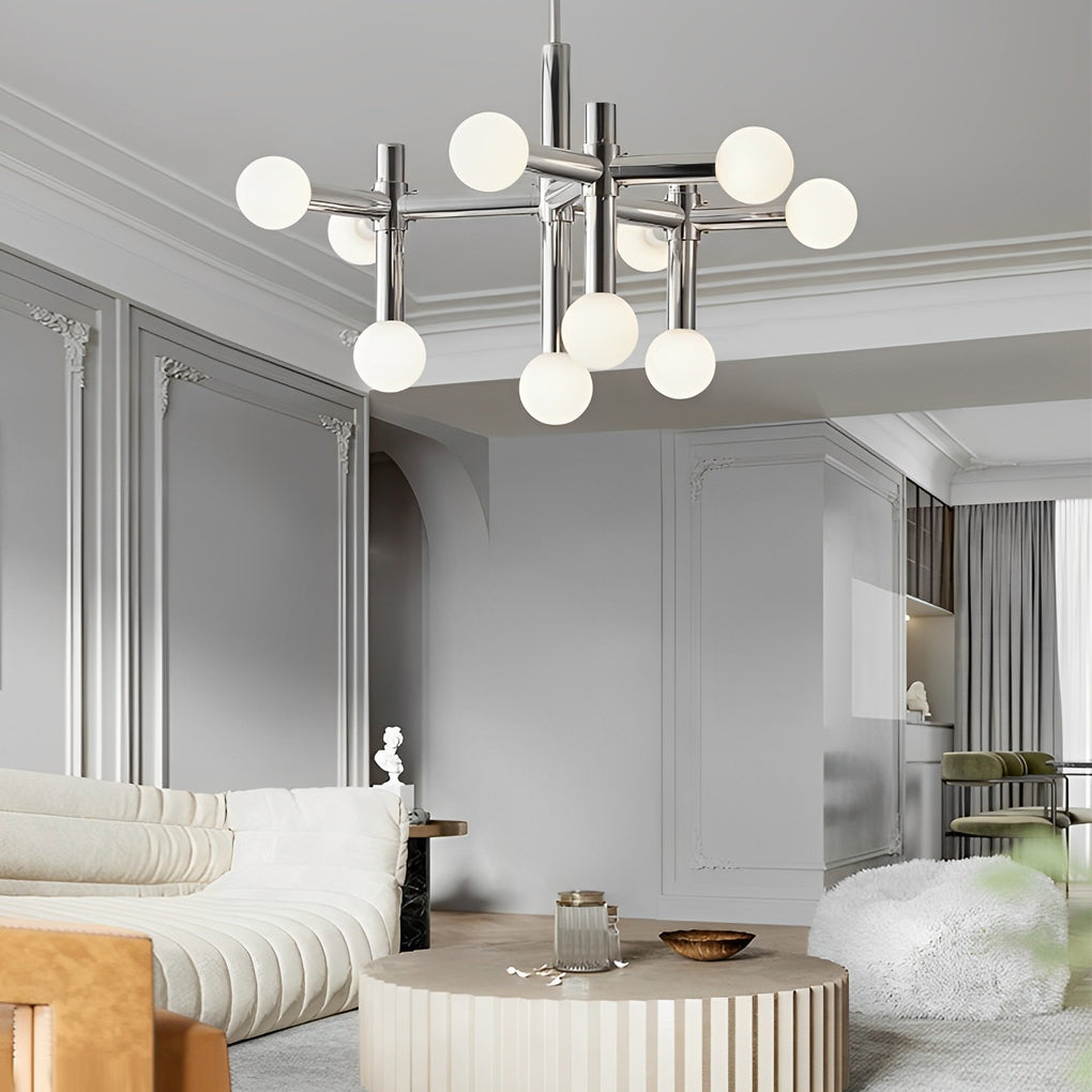 10 Light Glass Ball Creative Modern Sputnik Chandelier in Taavita Color