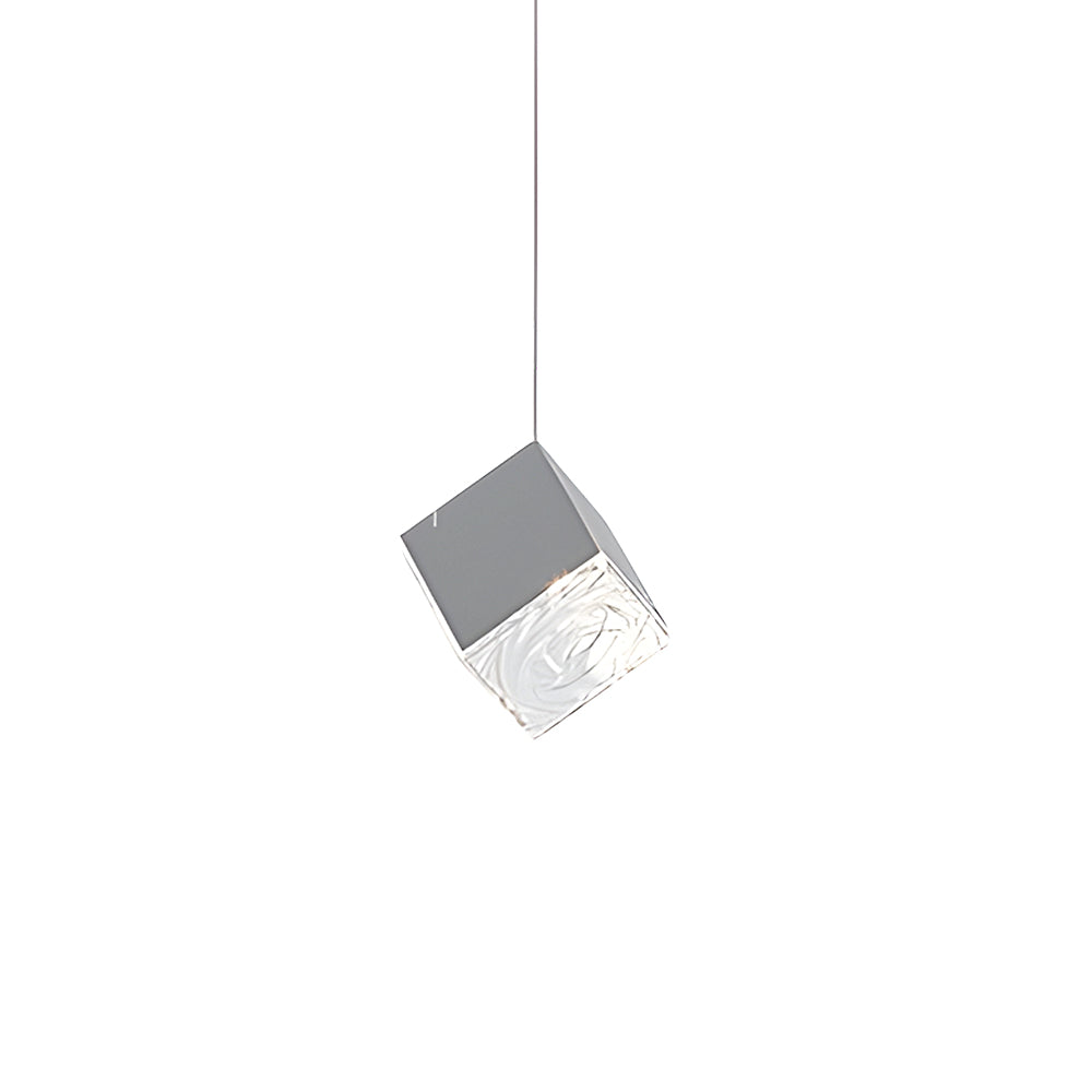 Taavita 1/3/6/9-Light Multi Glass Ice Cube Metallic Staircase Chandelier in Gold/Chrome